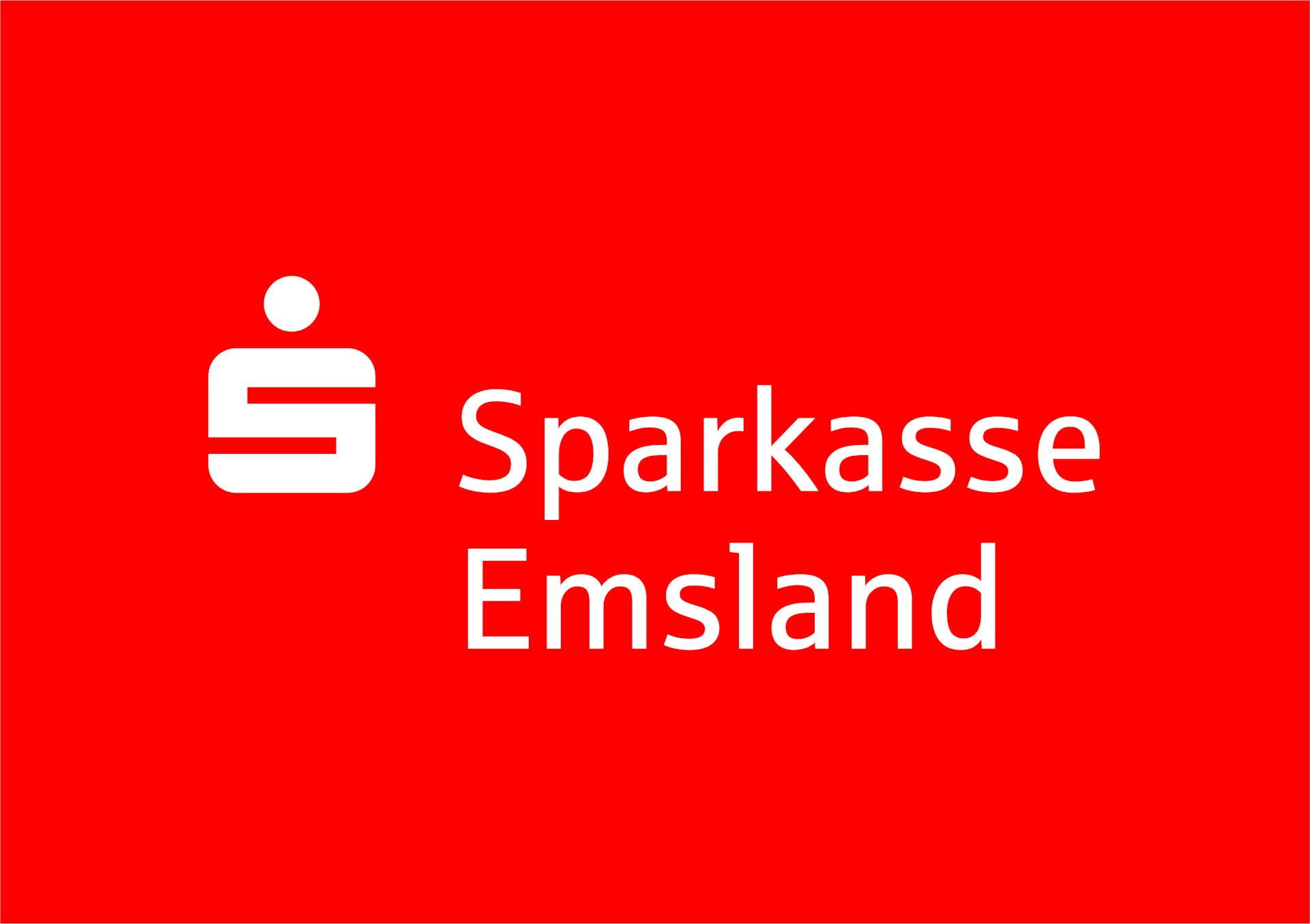 Sparkasse Emsland weiß auf rot