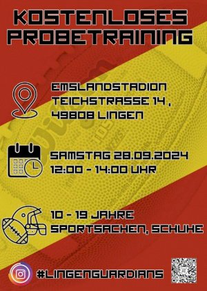 28.09. im Emslandstadion Try Out „American Football“